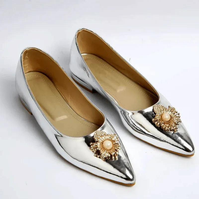 Fancy Metallic Shine Wedding Party Pumps Shoes