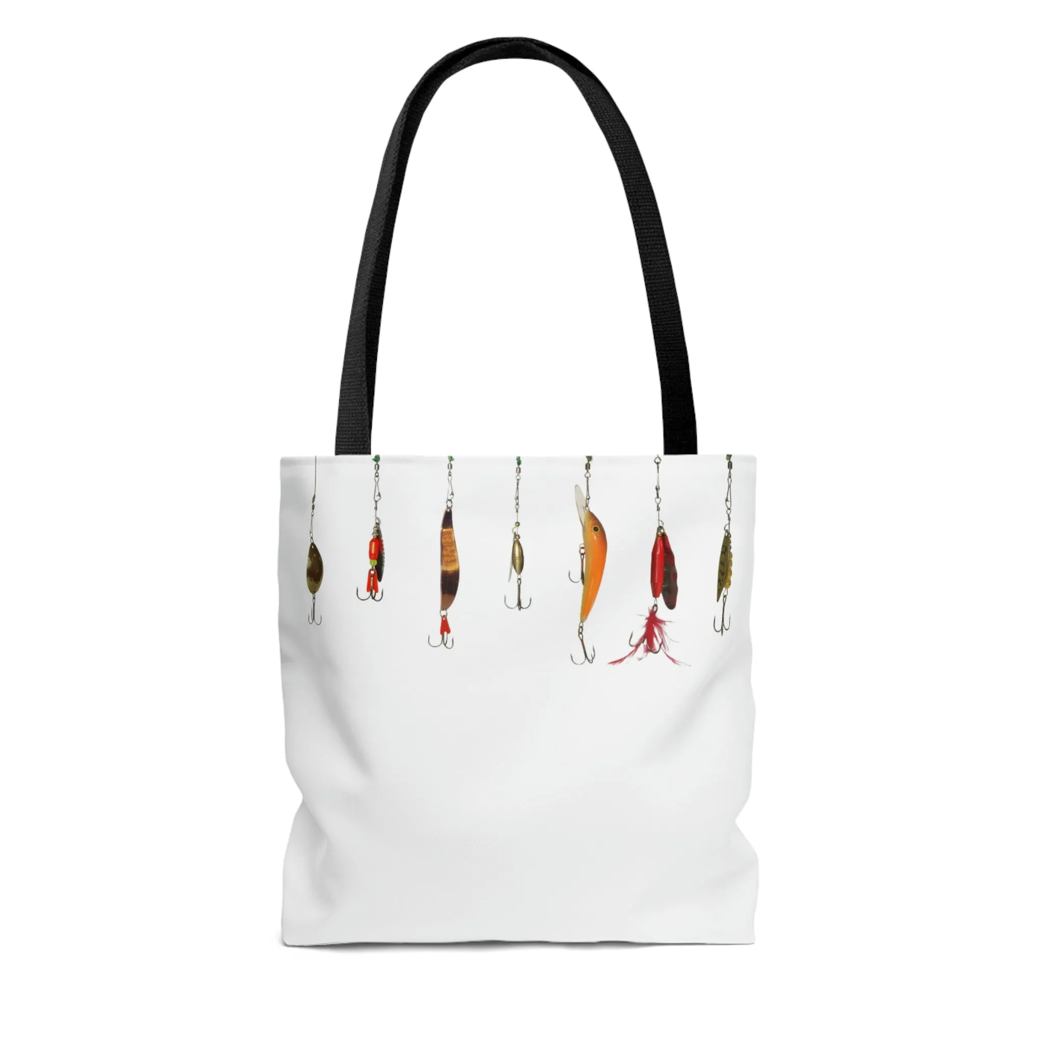 Fishing Theme  Boat / Beach Bag - Lures - White AOP Tote Bag