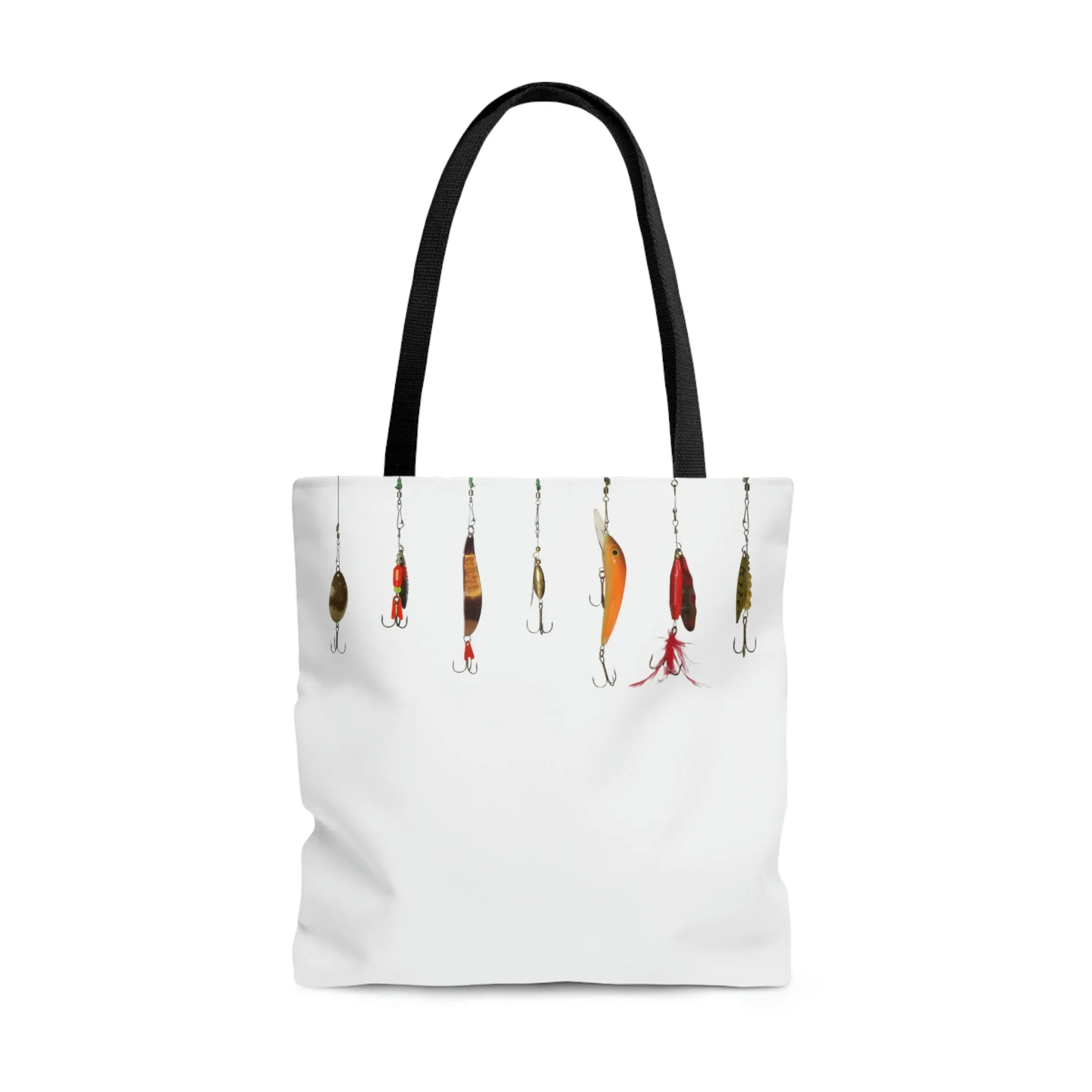 Fishing Theme  Boat / Beach Bag - Lures - White AOP Tote Bag