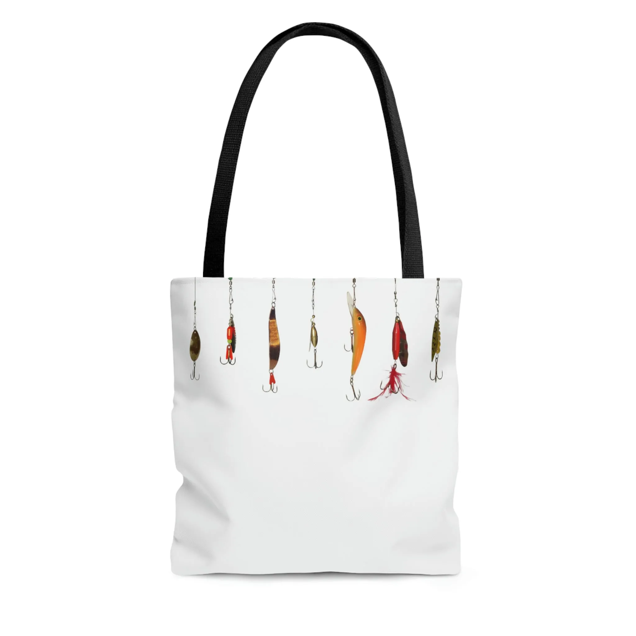 Fishing Theme  Boat / Beach Bag - Lures - White AOP Tote Bag