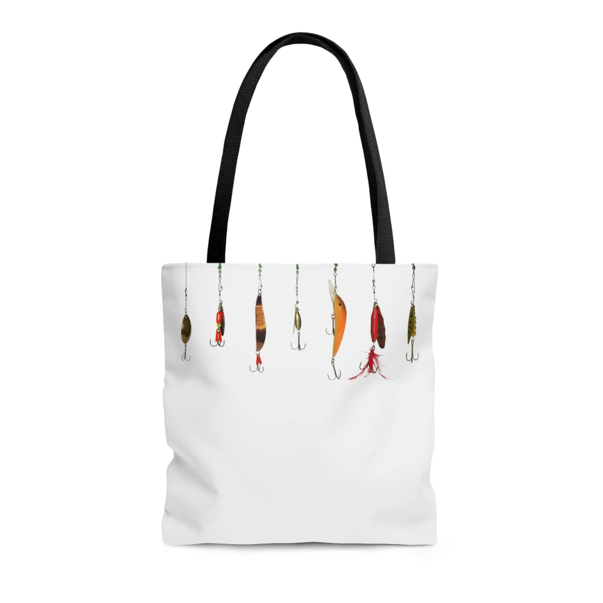 Fishing Theme  Boat / Beach Bag - Lures - White AOP Tote Bag