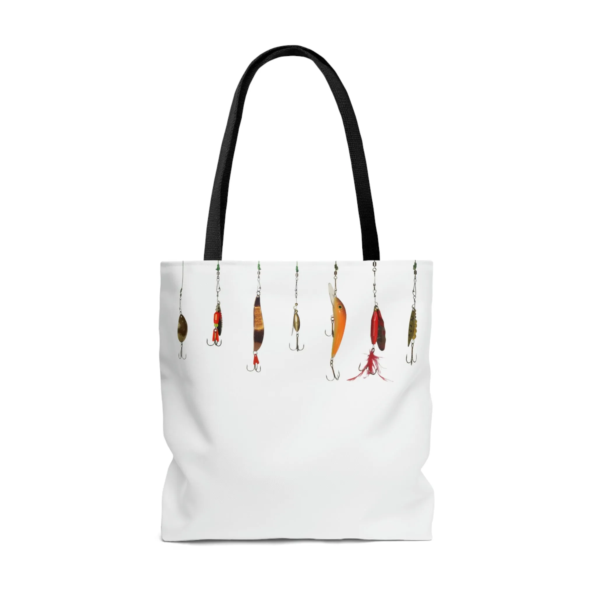 Fishing Theme  Boat / Beach Bag - Lures - White AOP Tote Bag