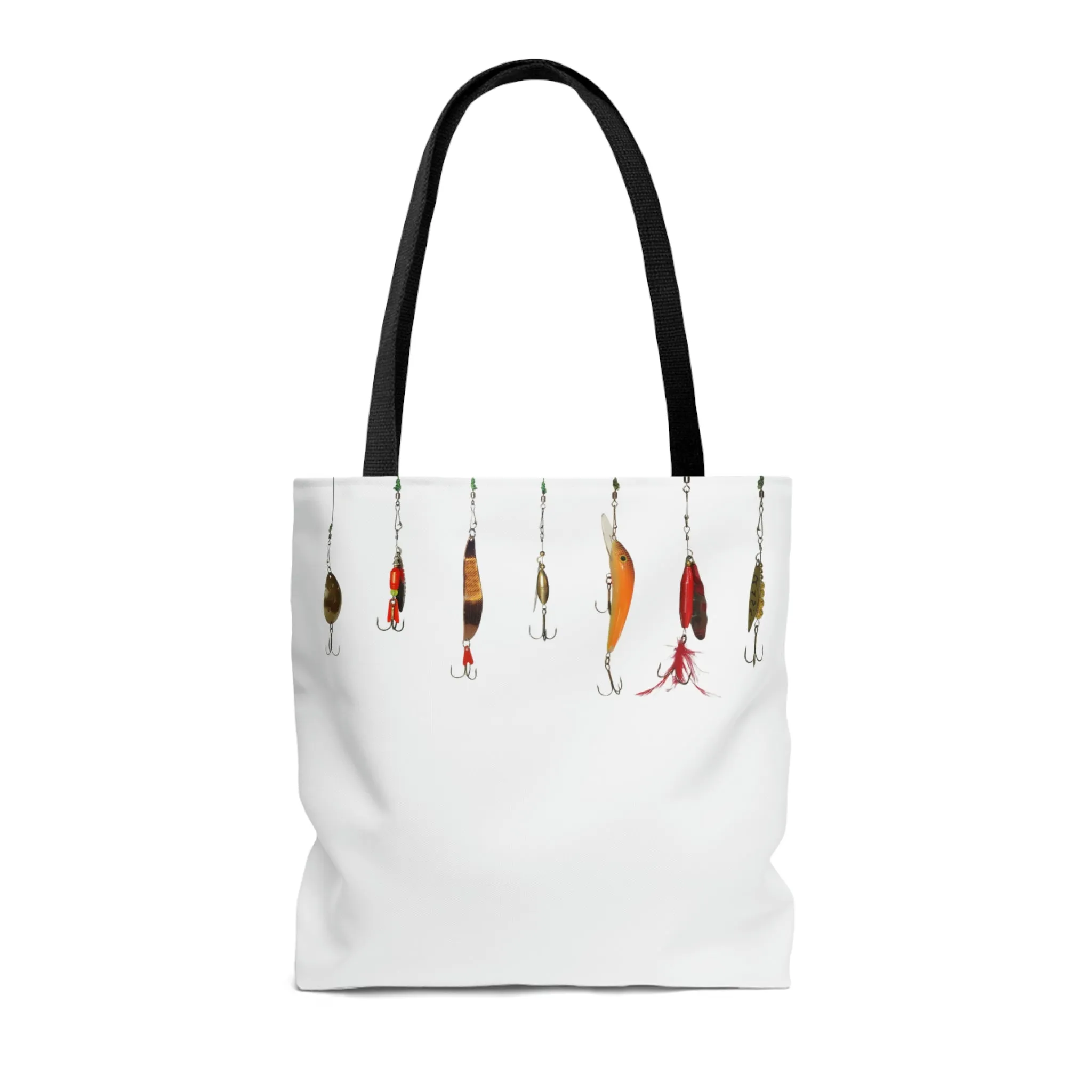 Fishing Theme  Boat / Beach Bag - Lures - White AOP Tote Bag