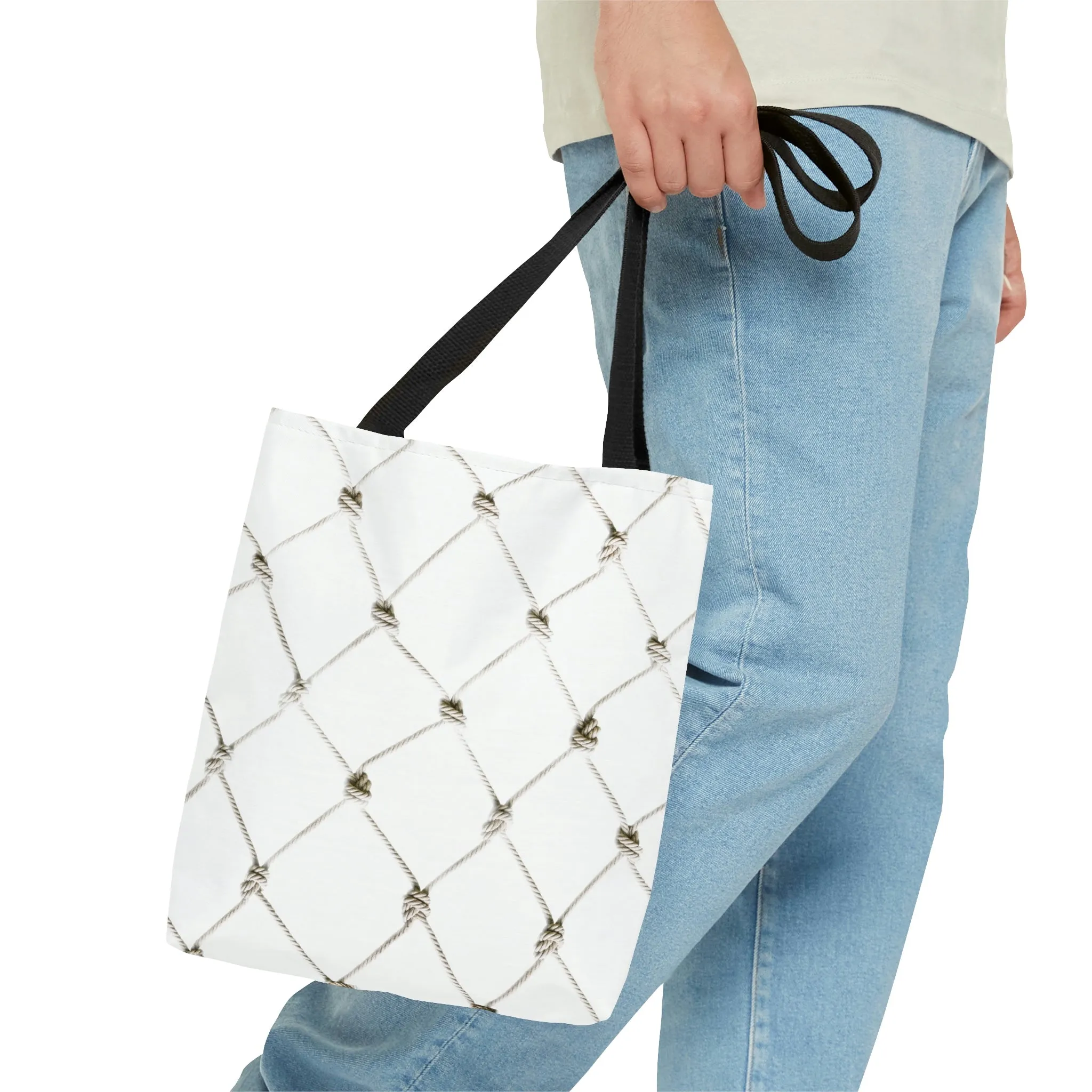 Fishing Theme  Boat / Beach Bag - Net - White AOP Tote Bag