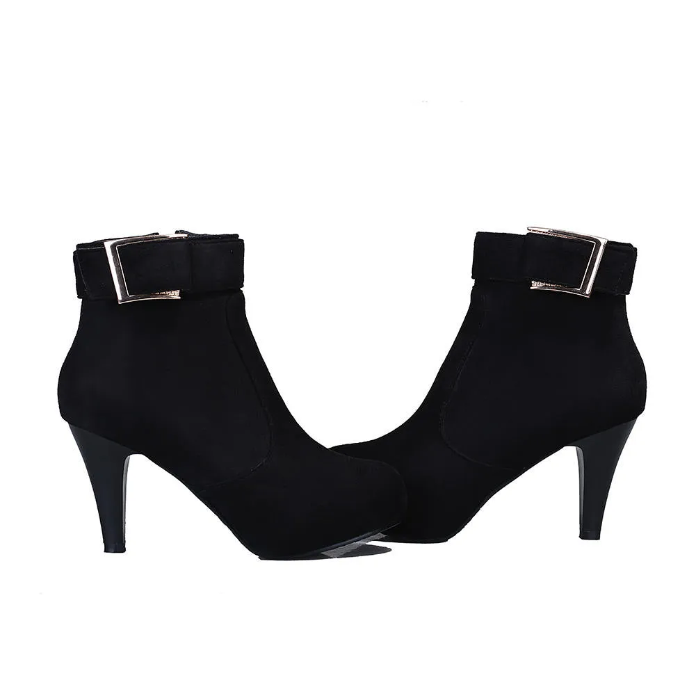 Flock High Heels Party Women's Ankle Boots  Winter