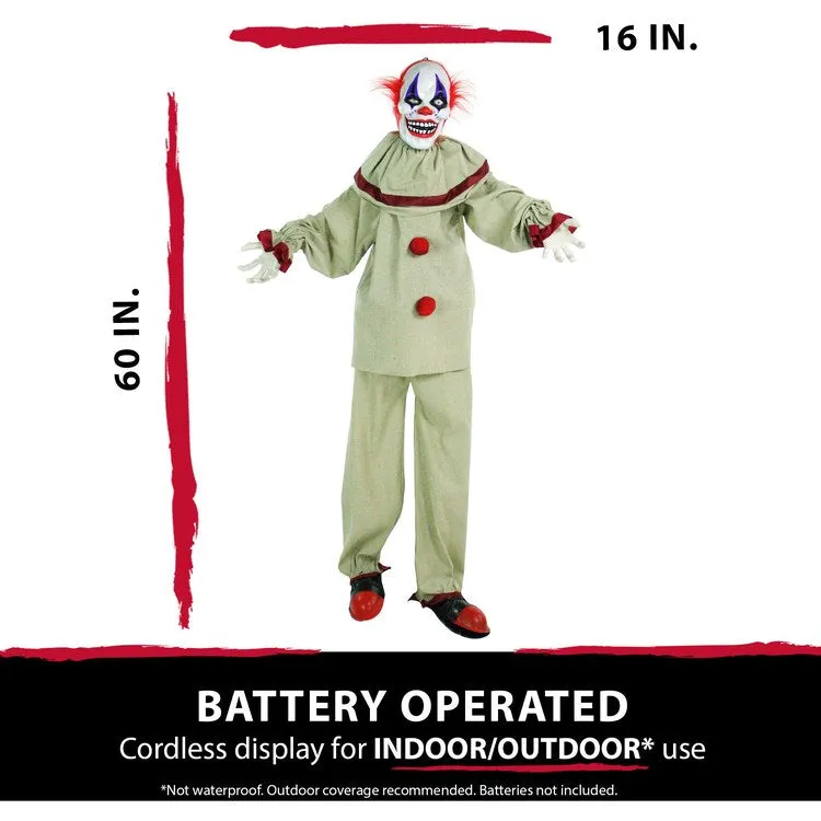 Frans the Clown Life-Size Animatronic Poseable Indoor/Outdoor Halloween Decoration