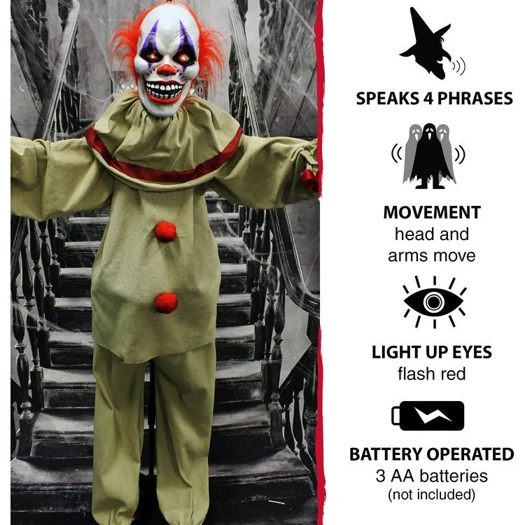 Frans the Clown Life-Size Animatronic Poseable Indoor/Outdoor Halloween Decoration