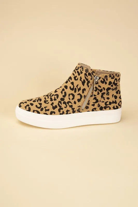 FS CLEARANCE Route-S High Top Leopard Sneakers