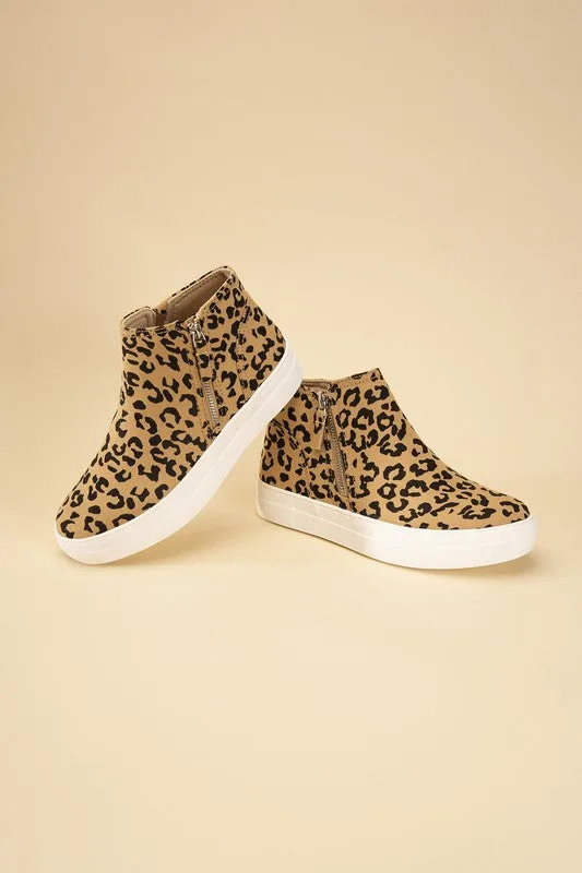 FS CLEARANCE Route-S High Top Leopard Sneakers