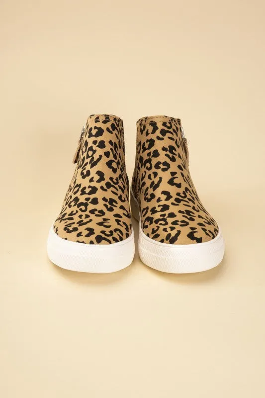 FS CLEARANCE Route-S High Top Leopard Sneakers