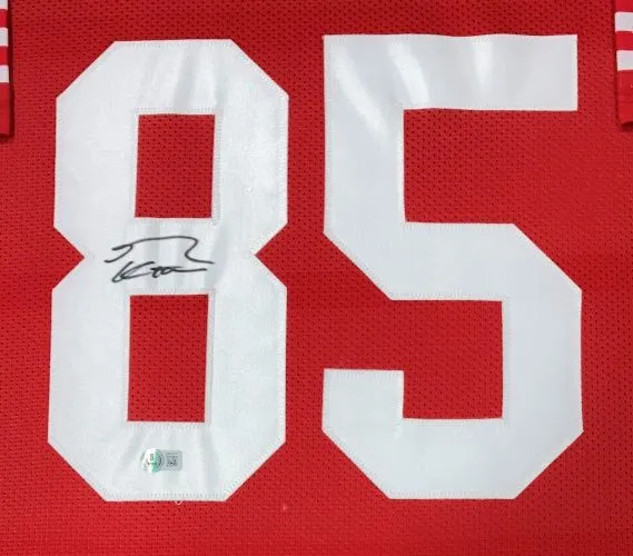 George Kittle San Francisco Signed Framed Red Football Jersey BAS