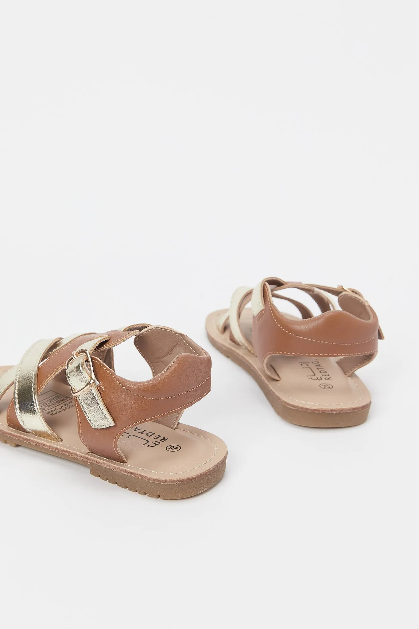 Girls Gold Strap Sandal