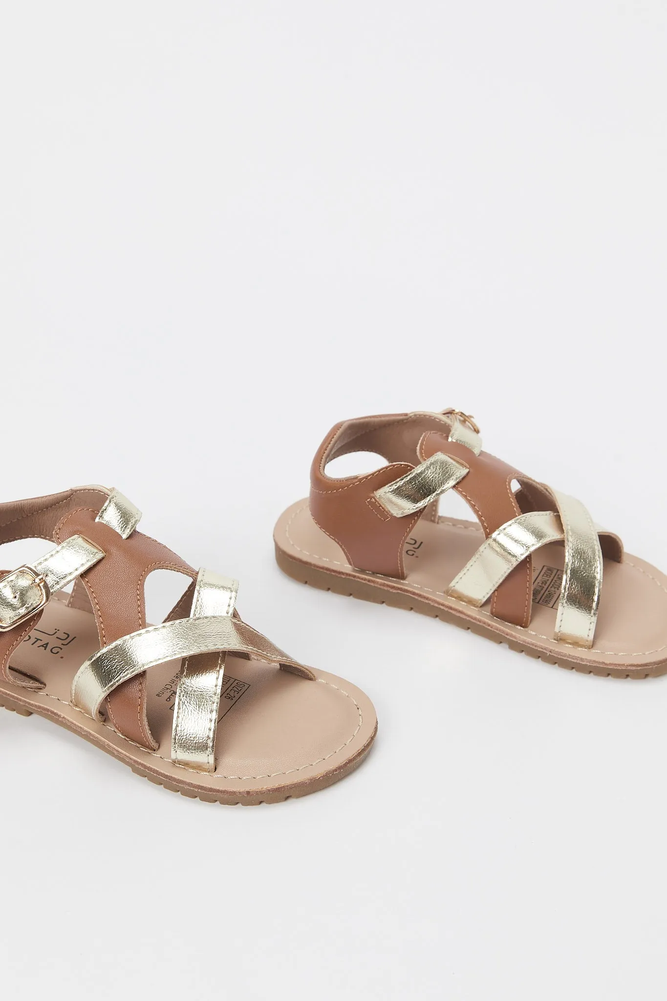 Girls Gold Strap Sandal