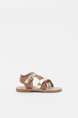 Girls Gold Strap Sandal