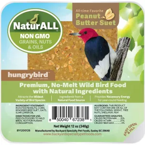 Hungrybird Naturall Peanut Butter Non GMO Suet Cake 12 oz.