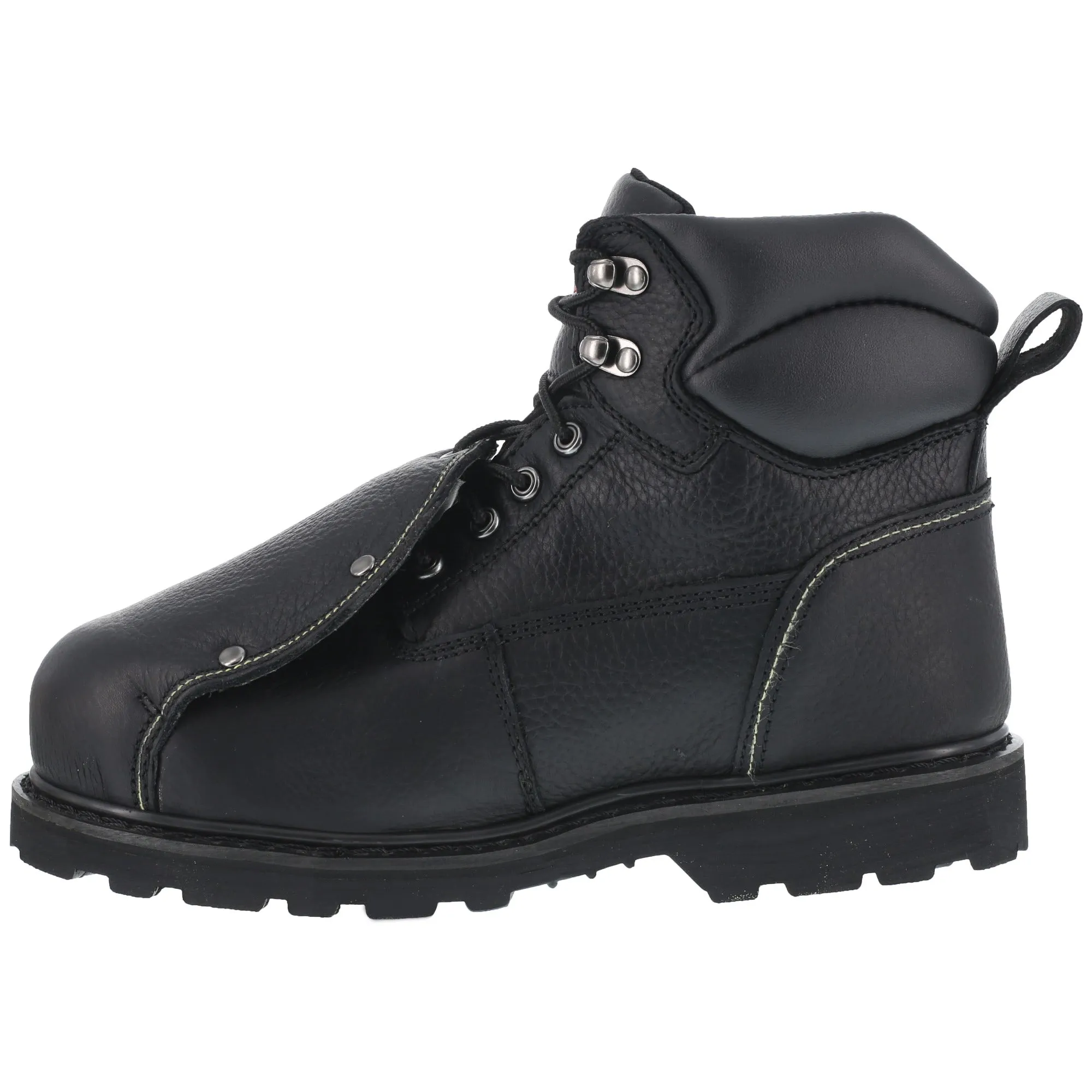 Iron Age Mens Black Leather Met Guard Work Boots Ground Breaker Steel Toe