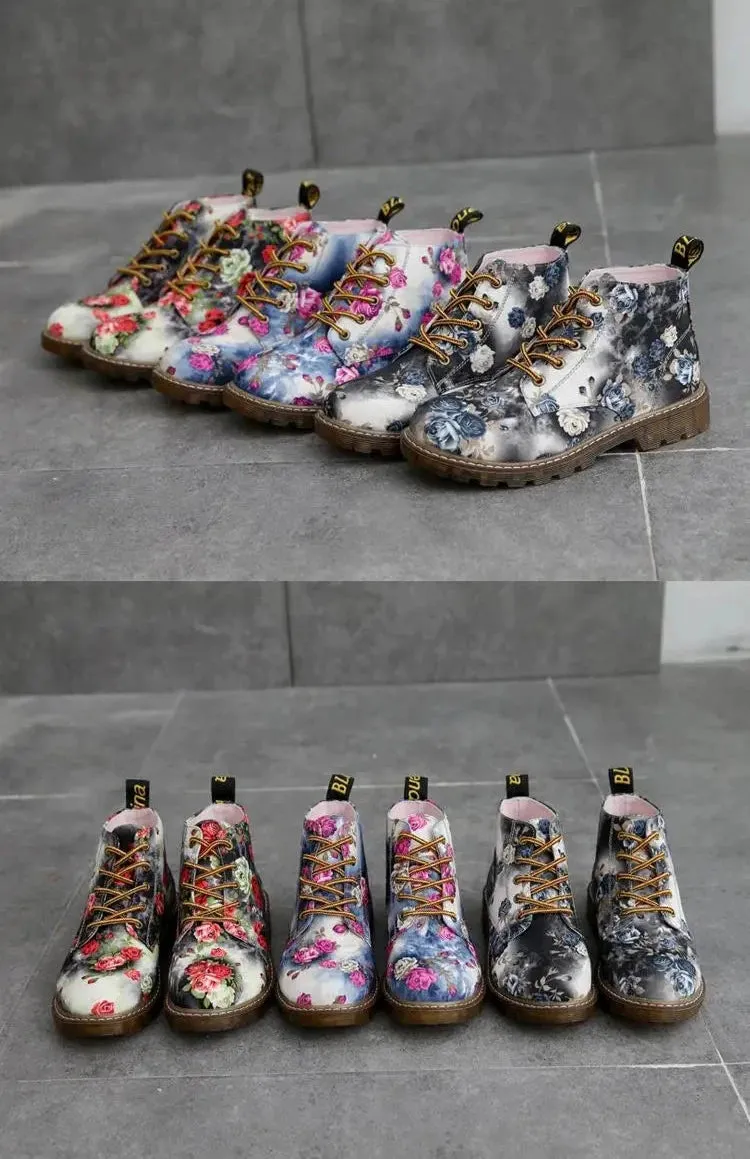 Janey's Retro Floral Ankle Boots