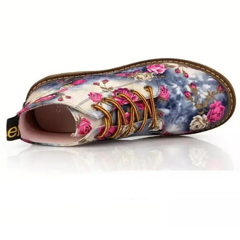 Janey's Retro Floral Ankle Boots