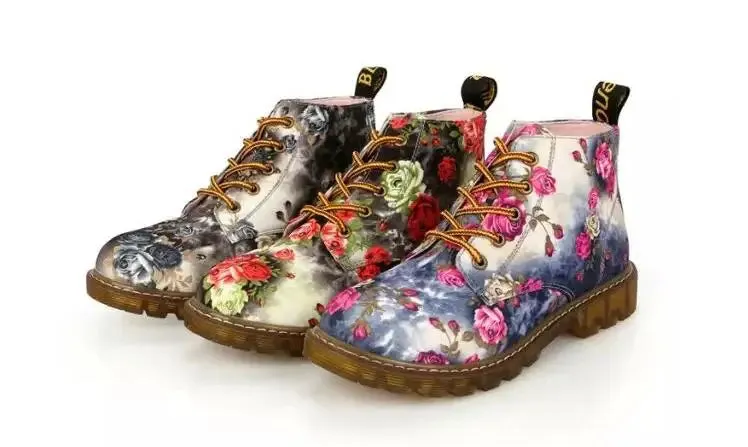 Janey's Retro Floral Ankle Boots