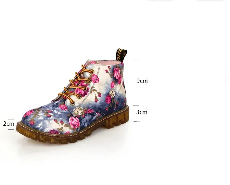 Janey's Retro Floral Ankle Boots