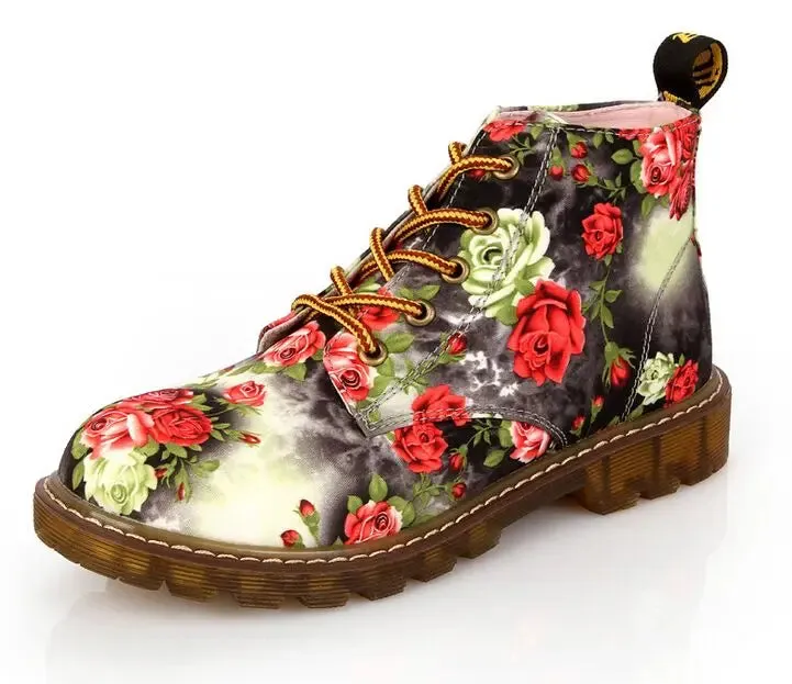 Janey's Retro Floral Ankle Boots