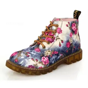 Janey's Retro Floral Ankle Boots