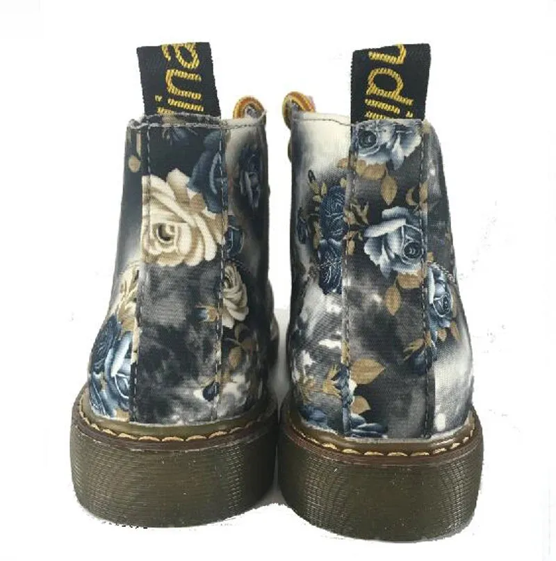 Janey's Retro Floral Ankle Boots