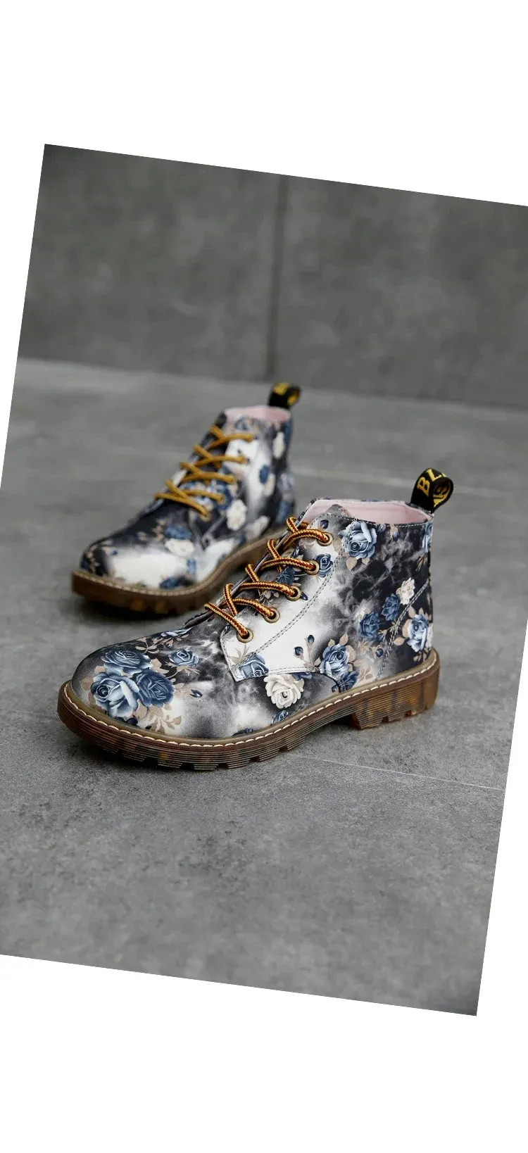 Janey's Retro Floral Ankle Boots