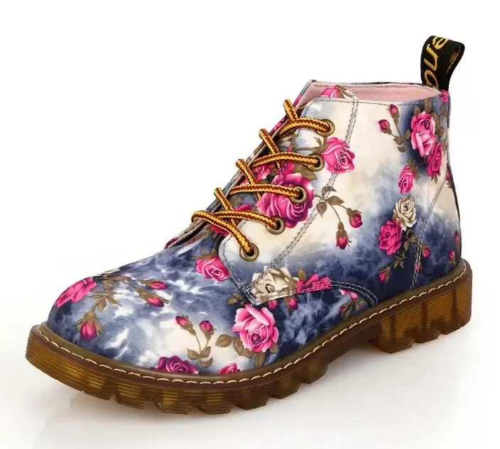 Janey's Retro Floral Ankle Boots