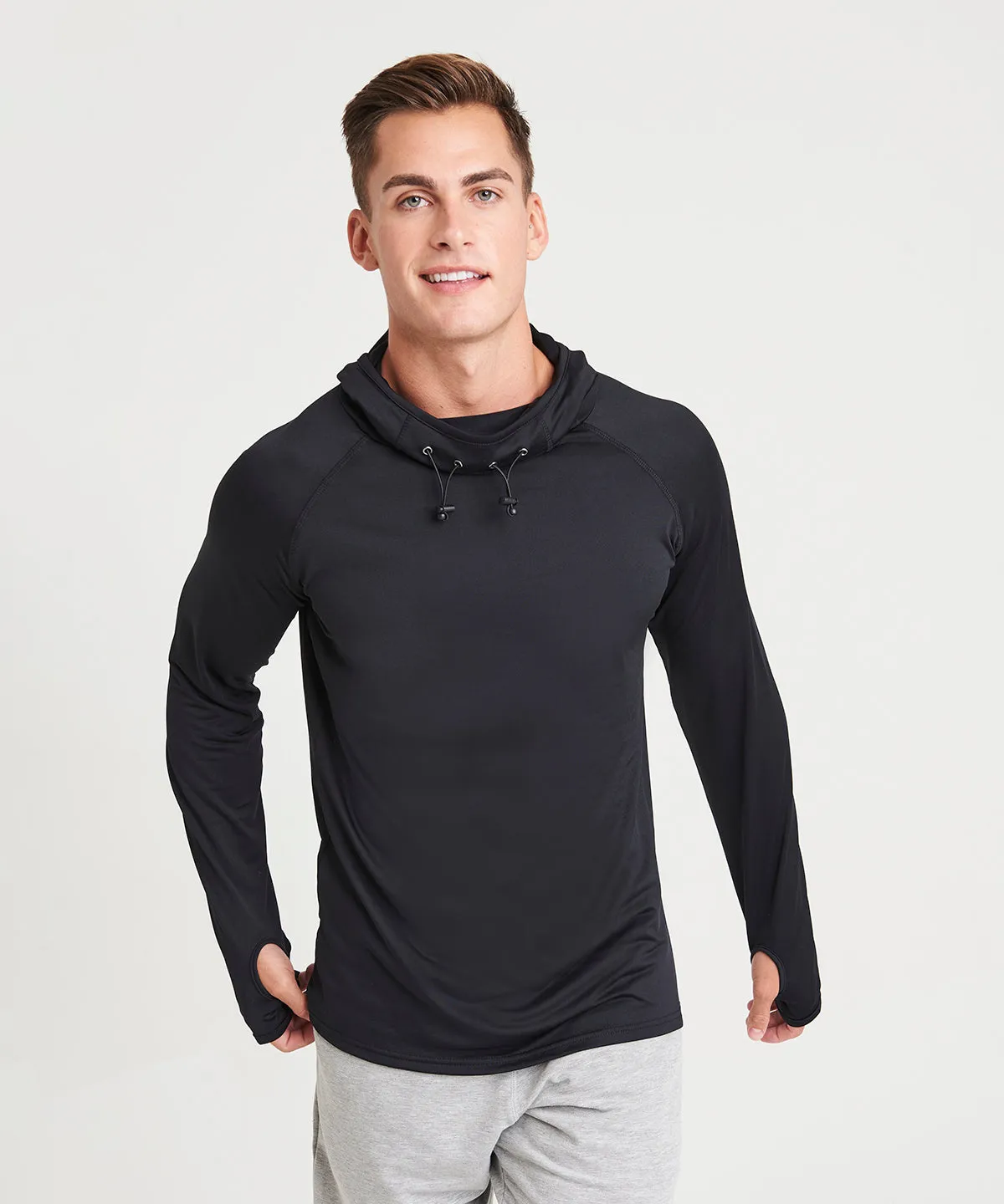 Jet Black - Cool cowl neck top