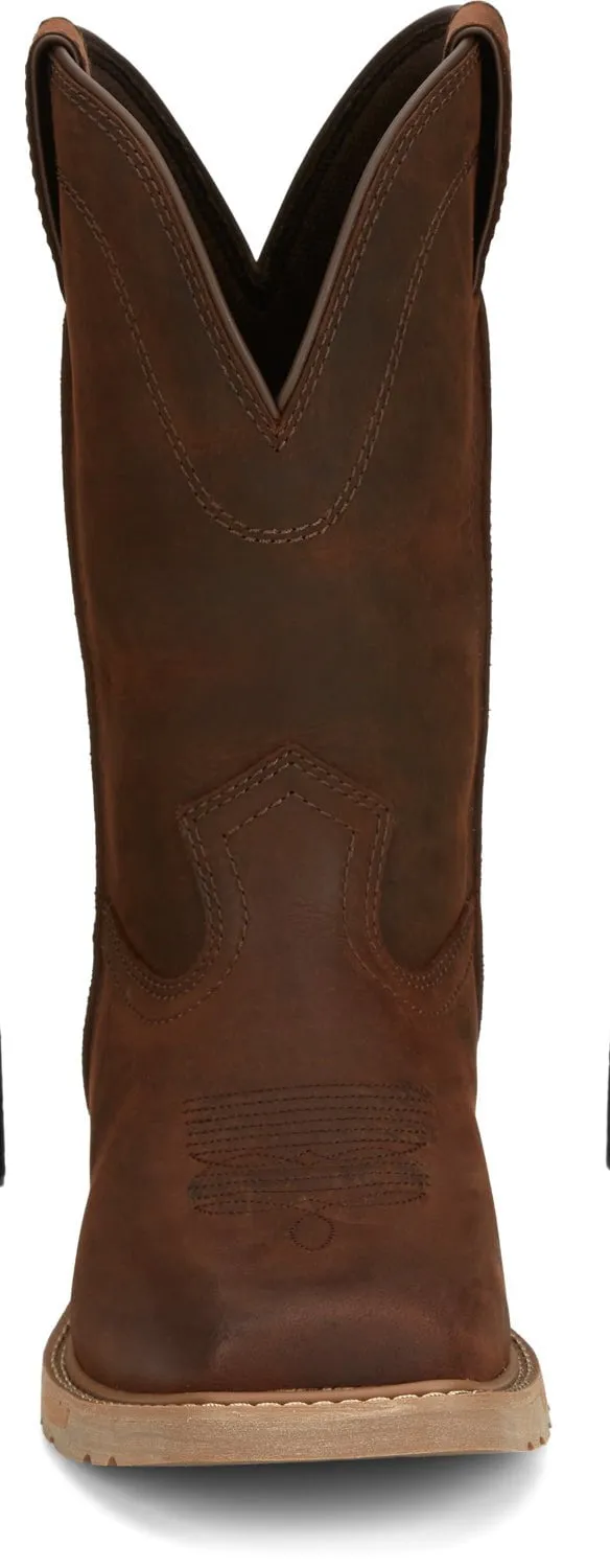 Justin 11in Western Mens Pecan Brown Buster Leather Work Boots