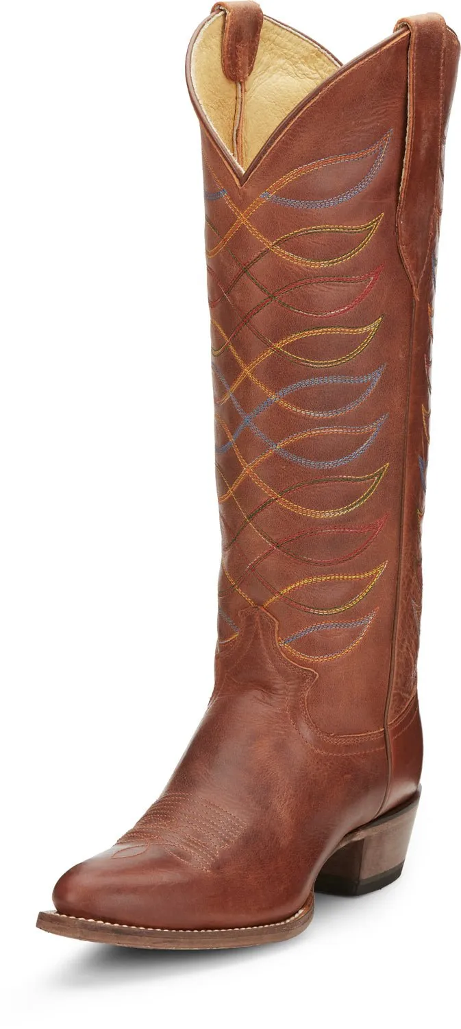 Justin 15in Womens Rustic Amber Whitley Leather Cowboy Boots