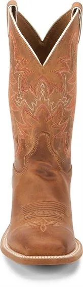 Justin Men's Bent Rail Austin Distressed Cognac Cowboy Boots BR735