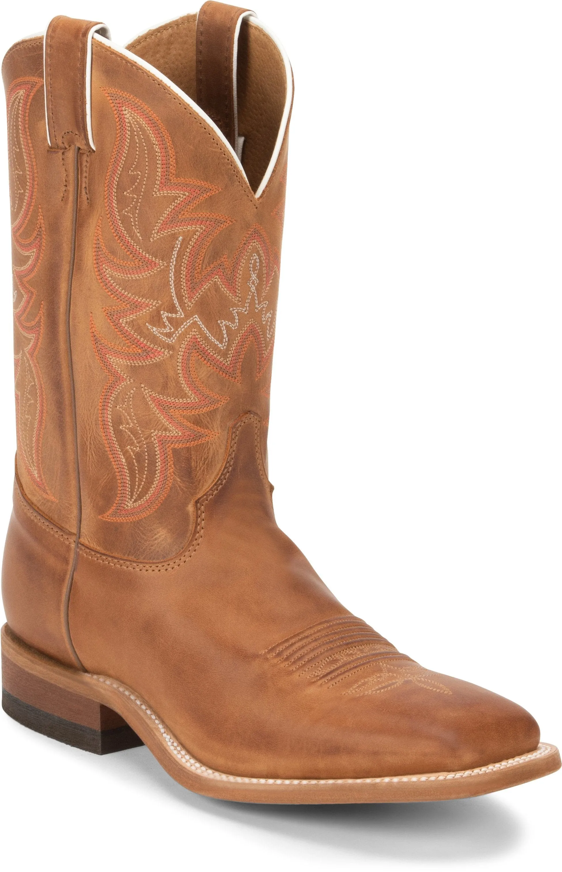 Justin Men's Bent Rail Austin Distressed Cognac Cowboy Boots BR735