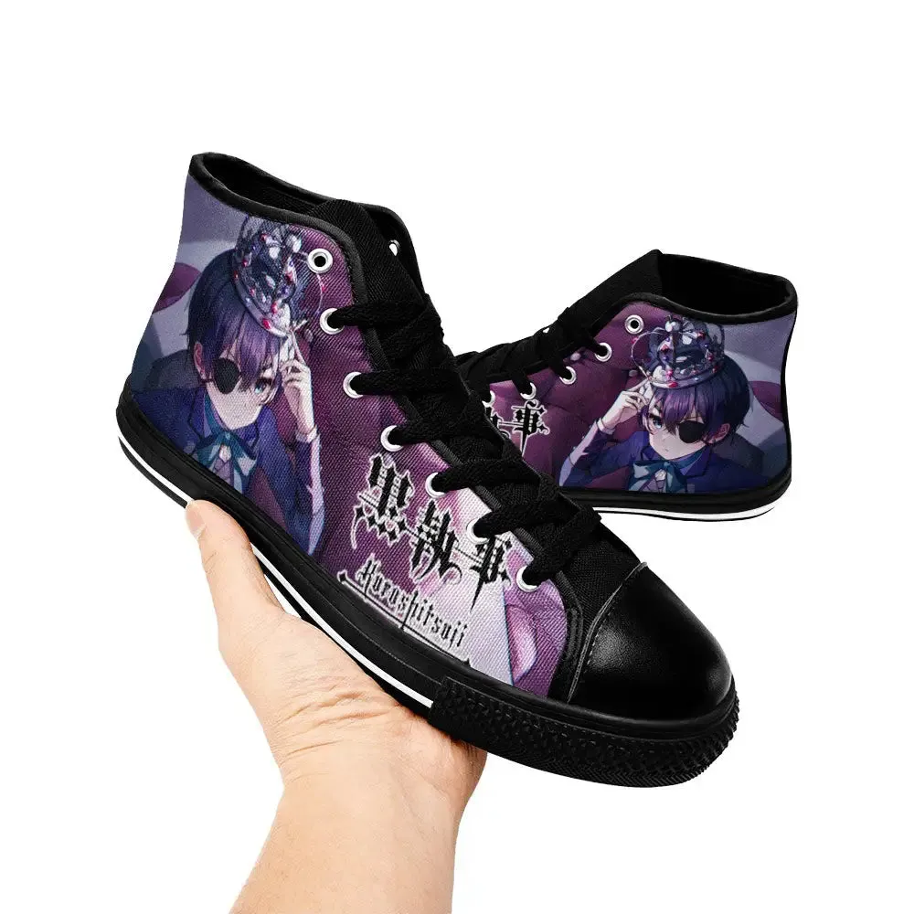 Kuroshitsuji Black Butler Shoes High Tops Sneakers for Kids and Adults