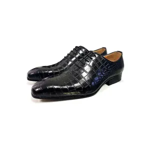 LeatherLux Genuine Crocodile Patterned Autumn Dress Shoes 1 2