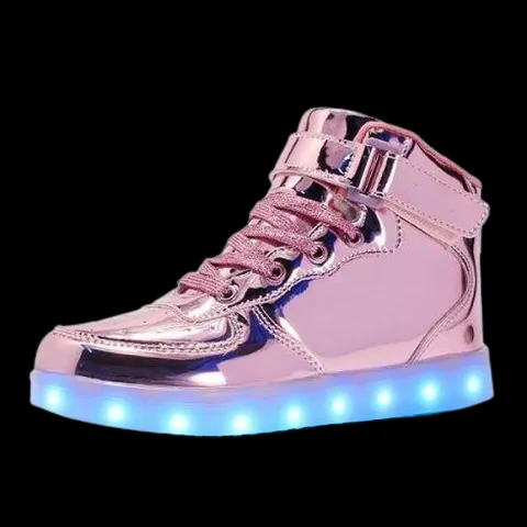 Led Sneakers For Kids Light Up Shiny Lavender  | Kids Led Light Shoes