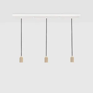 Linear Triple Pendant in Brass