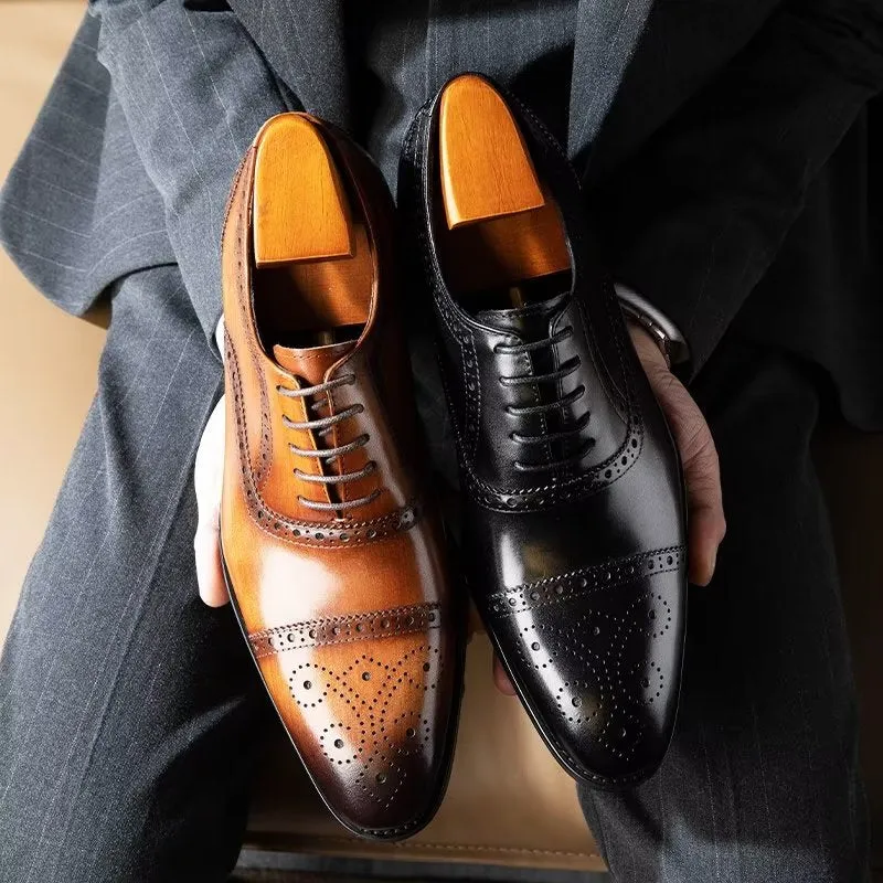 LuxeLeather Classy Brogues Dress Shoes