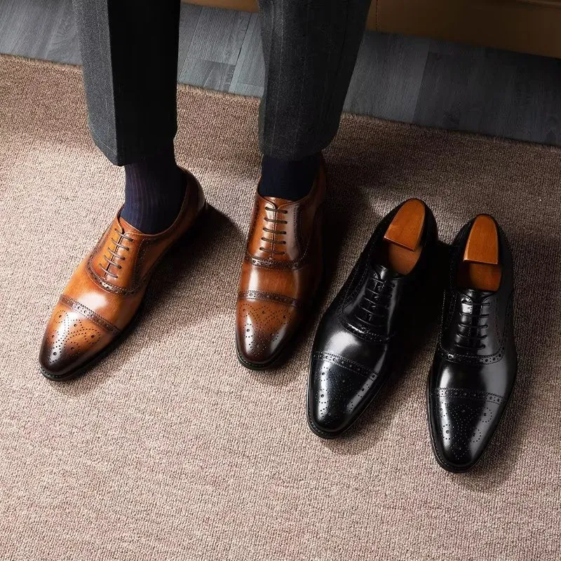 LuxeLeather Classy Brogues Dress Shoes