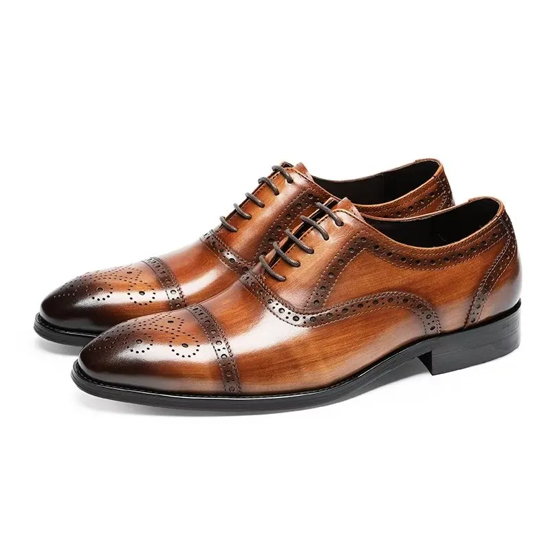 LuxeLeather Classy Brogues Dress Shoes