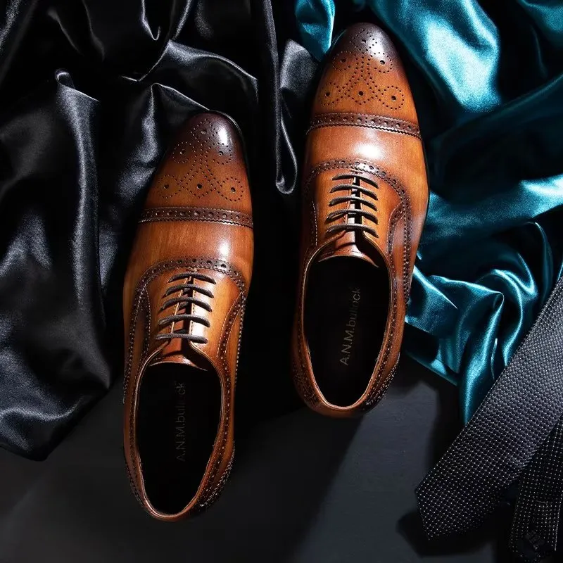 LuxeLeather Classy Brogues Dress Shoes