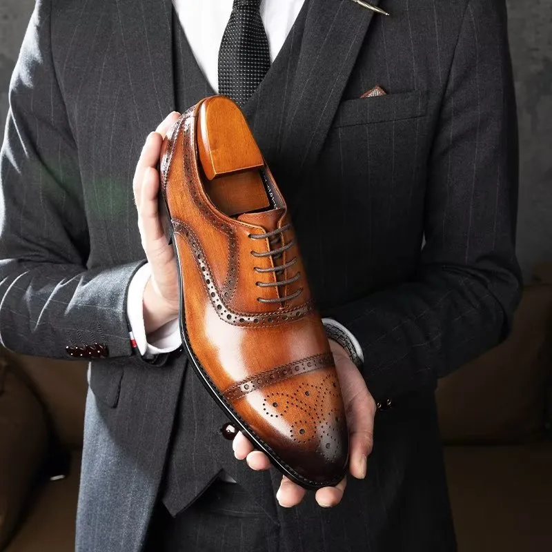 LuxeLeather Classy Brogues Dress Shoes