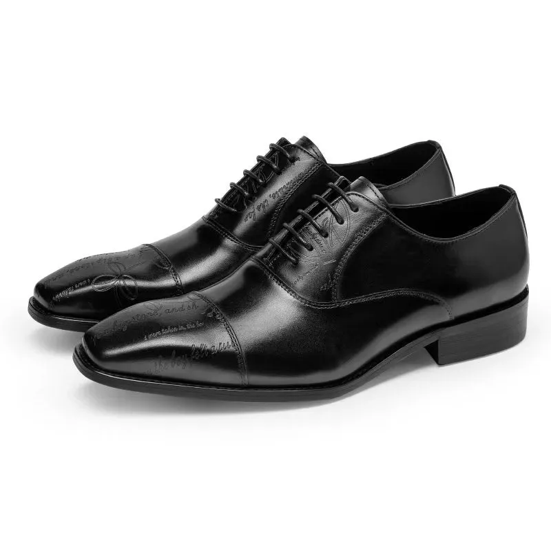 LuxeTex Exotic Cow Leather Oxford Dress Shoes