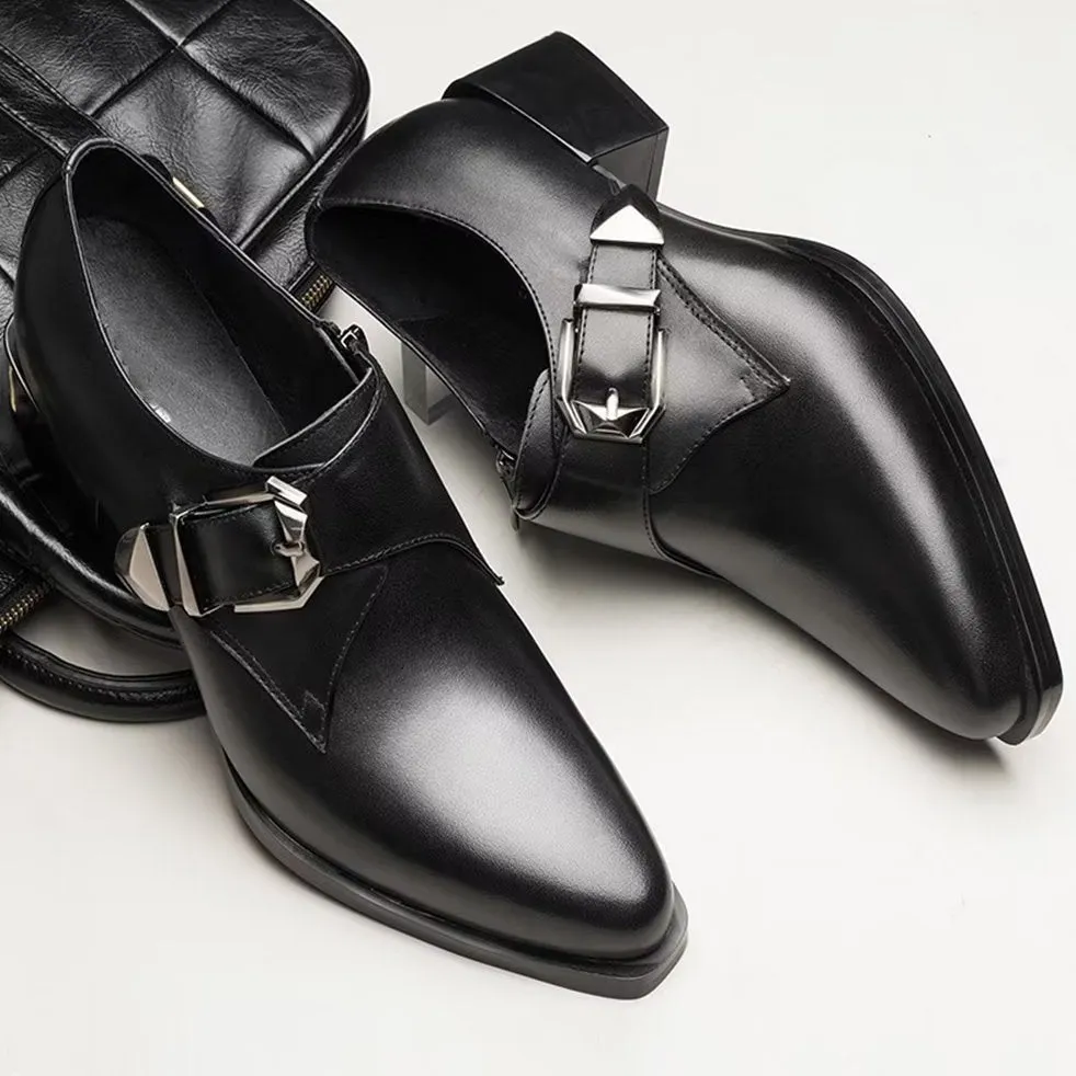 Luxury Pointed Toe Monkstrap Dress Shoes