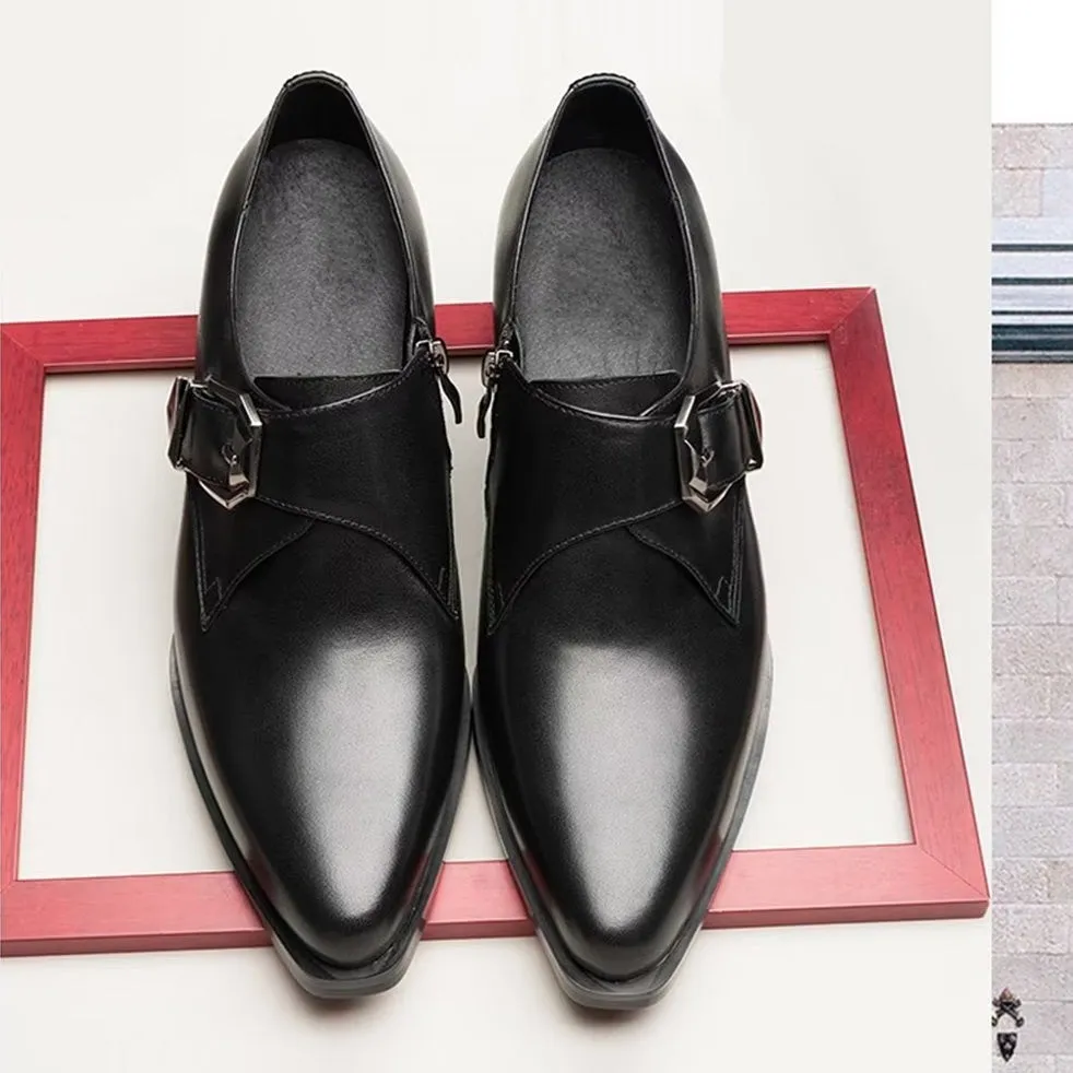 Luxury Pointed Toe Monkstrap Dress Shoes