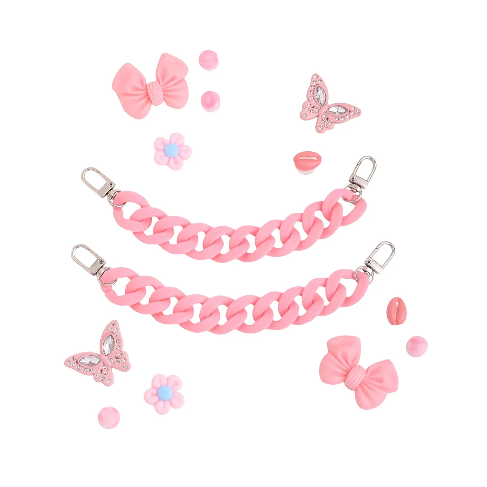 Melbees by Yellow Chimes Shoe Chains for Kids Girls Teens | Shoe Décor Accessories Butterfly Shaped Pink DIY Shoe Decoration Charms| Shoe Chains for Unisex | Shoe Chain Charms for Croc/Clogs