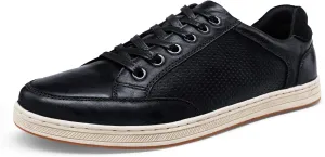 Men'S Fashion Sneakers Causal Shoes Business Leather Breathable Hole Oxford(A65996 Black 11)