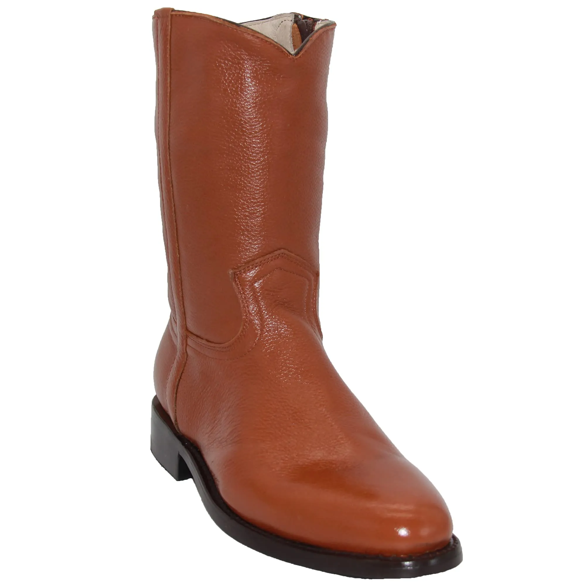 Men’s Genuine Leather Round Toe Roper Western Boot