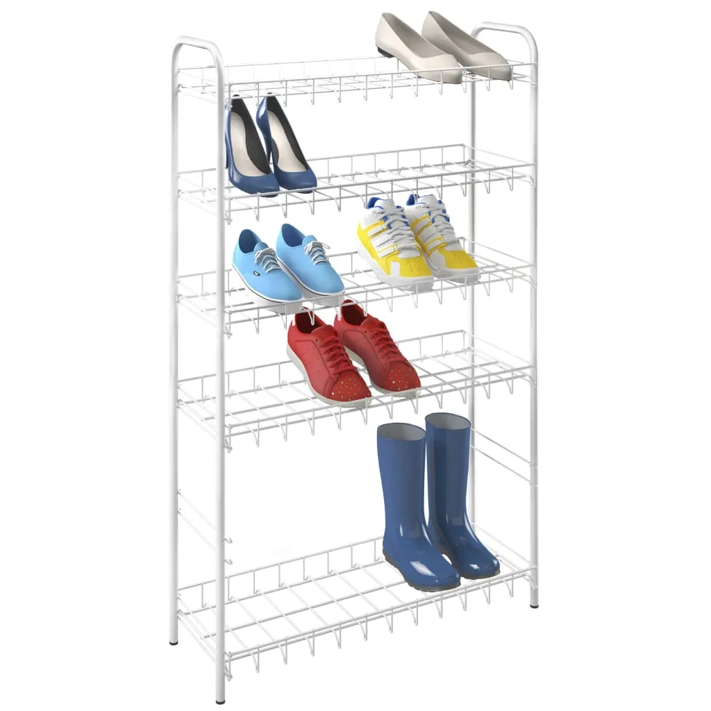 Metaltex 6-Tier Shoe Rack Shoe 6 White